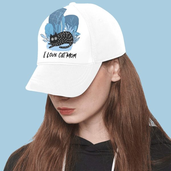 I Love Cat Mom  - Snapback Hat G(Front Panel Customization)