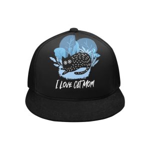 I Love Cat Mom  - Snapback Hat G(Front Panel Customization)