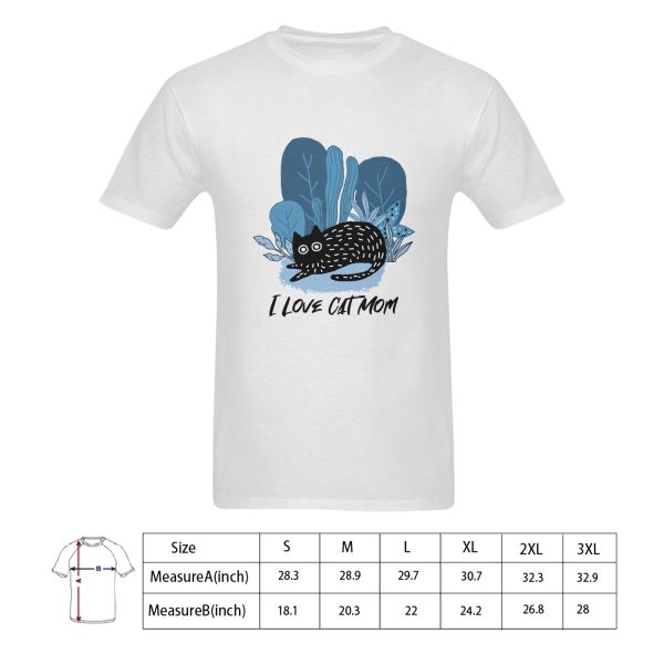 I Love Cat Mom - Men's Gildan T-shirt 100% Cotton (USA Size) (Model T02)
