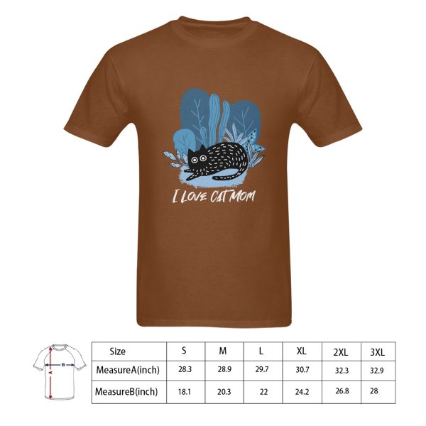 I Love Cat Mom - Men's Gildan T-shirt 100% Cotton (USA Size) (Model T02)
