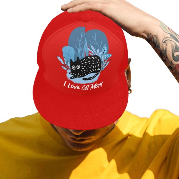 I Love Cat Mom  - Snapback Hat G(Front Panel Customization)