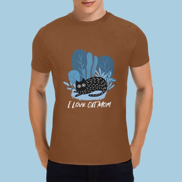 I Love Cat Mom - Men's Gildan T-shirt 100% Cotton (USA Size) (Model T02)