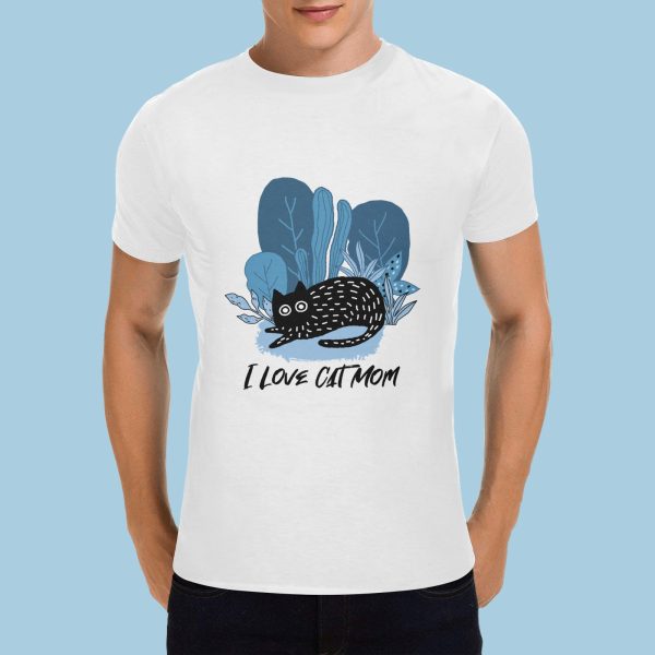 I Love Cat Mom - Men's Gildan T-shirt 100% Cotton (USA Size) (Model T02)