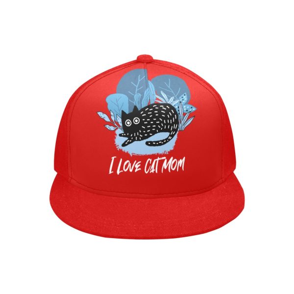 I Love Cat Mom  - Snapback Hat G(Front Panel Customization)