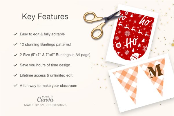 Bulletin Board Bunting & Banner_Melati Retro Christmas Classroom Decor 2