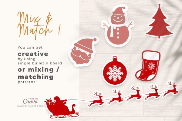 Bulletin Board Kit Melati Retro Christmas Classroom Decor5