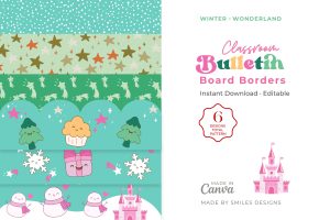 Winter Wonderland Classroom Bulletin Board Borders Classroom Decor - Holiday Themes