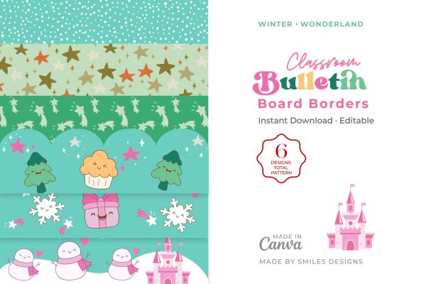 Winter Wonderland Classroom Bulletin Board Borders Classroom Decor 1