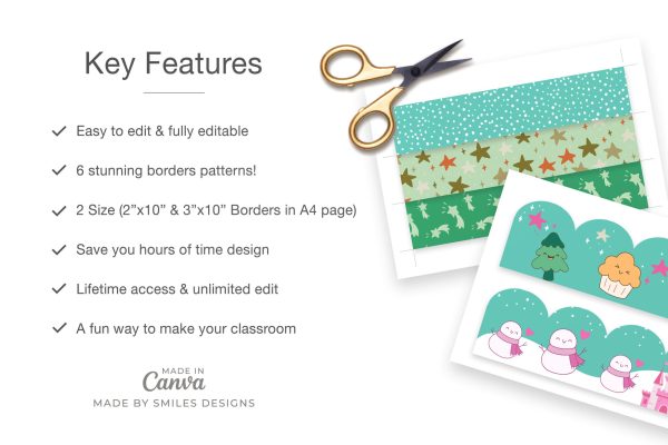 Winter Wonderland Classroom Bulletin Board Borders Classroom Decor 2