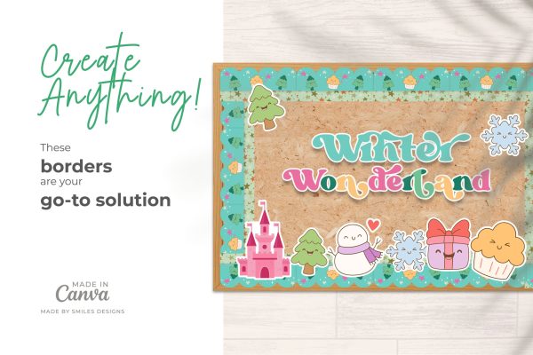Winter Wonderland Classroom Bulletin Board Borders Classroom Decor 5