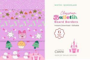 Winter Wonderland Classroom Bulletin Board Borders Classroom Decor - Holiday Themes V2