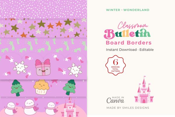 Winter Wonderland Classroom Bulletin Board Borders Classroom Decor - Holiday Themes V2-1
