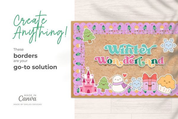 Winter Wonderland Classroom Bulletin Board Borders Classroom Decor - Holiday Themes V2-5