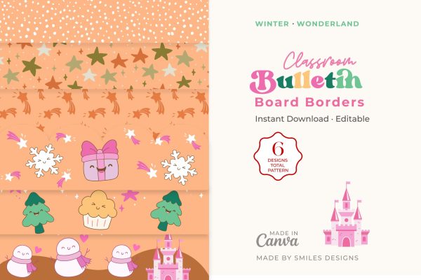 Winter Wonderland Classroom Bulletin Board Borders Classroom Decor - Holiday Themes V3-1