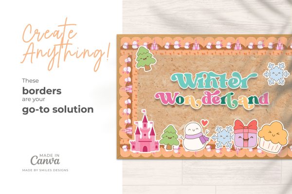 Winter Wonderland Classroom Bulletin Board Borders Classroom Decor - Holiday Themes V3-5
