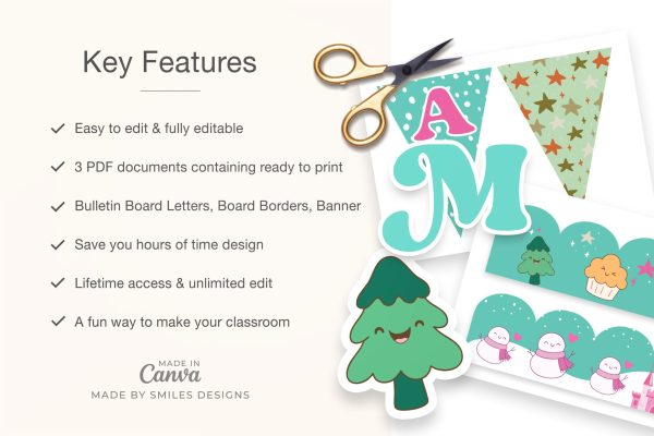 Winter Wonderland Classroom Bulletin Board Kit - Holiday Themes V1-2