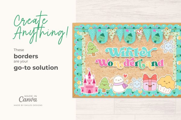 Winter Wonderland Classroom Bulletin Board Kit - Holiday Themes V1-5