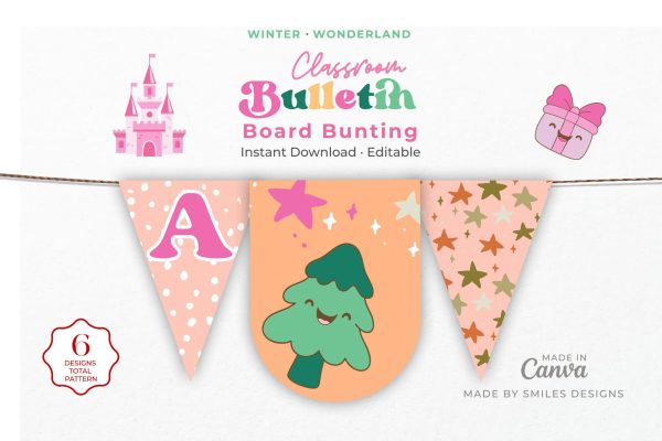 single product page design_Winter Wonderland Classroom Bulletin Board Bunting & Banners - Holiday Themes_v3-1