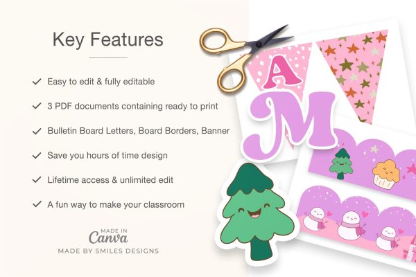 single product page design_Winter Wonderland Classroom Bulletin Board Kit - Holiday Themes V2-2