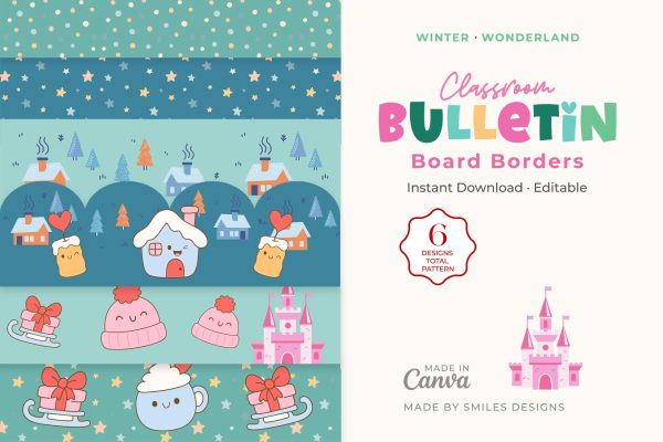 Winter Wonderland Classroom Bulletin Board Borders Classroom Decor_2x10_V4_1