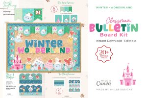 Winter Wonderland Classroom Bulletin Board Kit - Holiday Themes V4