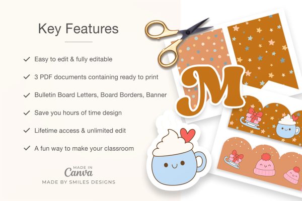 single product page design_Winter Wonderland Classroom Bulletin Board Kit - Holiday Themes V5-2