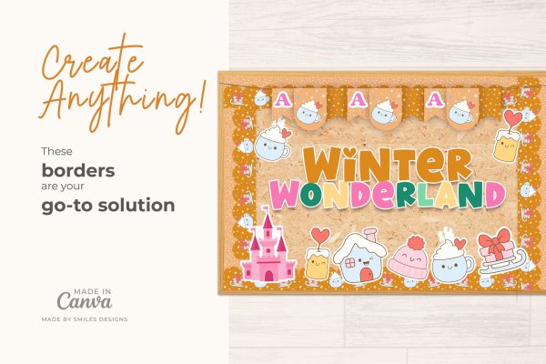 single product page design_Winter Wonderland Classroom Bulletin Board Kit - Holiday Themes V5-6