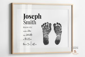 Personalised Editable Canva Templates Baby Name_1, Minimalist Modern Wall Art Printable, Neutral Beige Poster, Digital Download, Neutral Smiles Home Series Vol.1