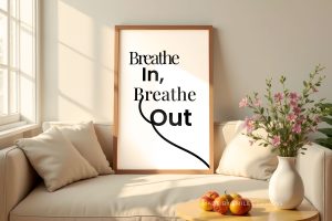 Short & Minimalist Concepts, Neutral Abstract Wall Art Printable, Minimalist Modern Poster, Beige Living Room Decor, Scandinavian Digital Download, Breathe In, Breathe Out, Neutral Smiles Home Series Vol.1